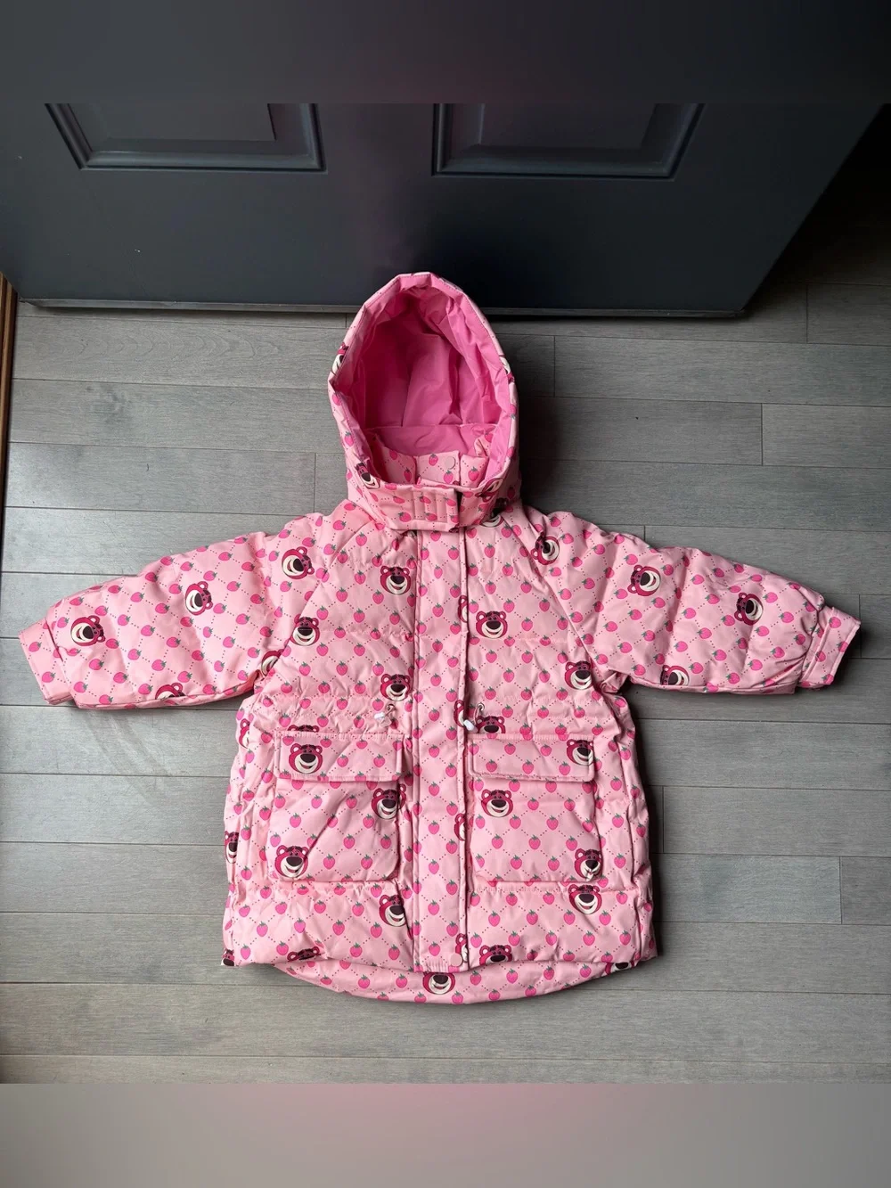 Girls Disney Baby Toddlers Pink Quilted Puffer Coat Jacket Toy Story Lotso Bear